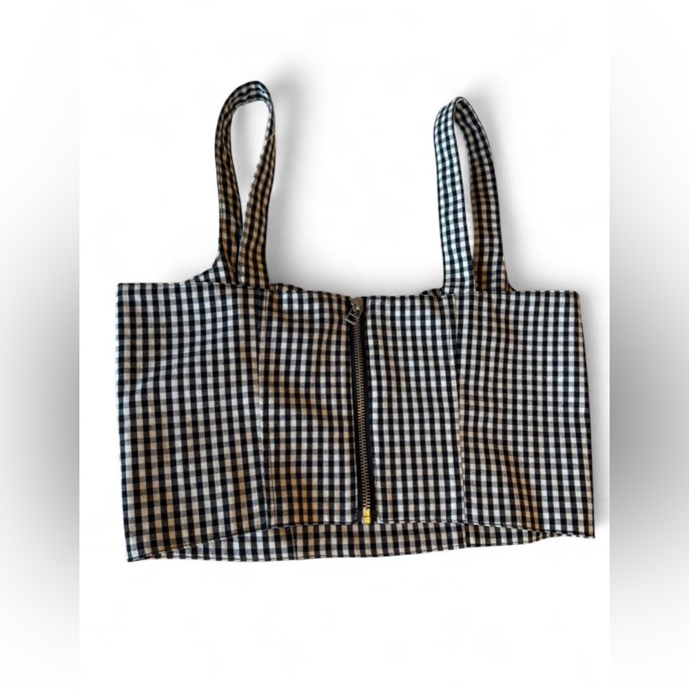 Capulet Gingham Two Piece Set Lucile Bustier Crop Top & Etoile Ruffle Pants M - Picture 4 of 7